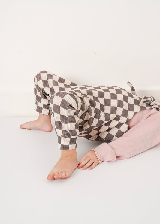 children's checked dungarees