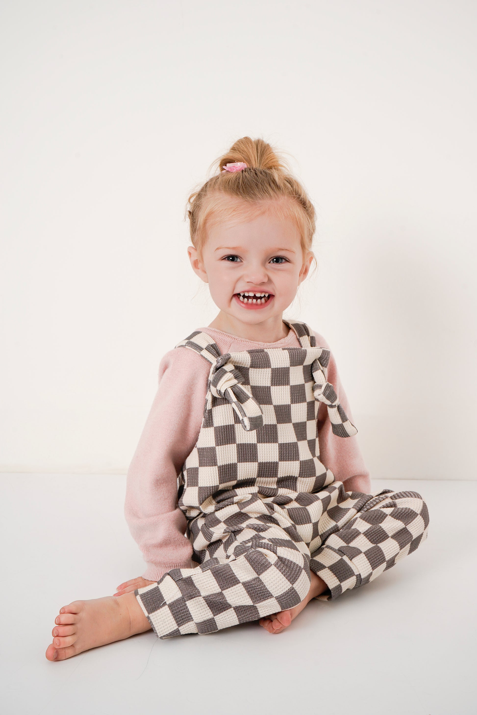 children's checked dungarees
