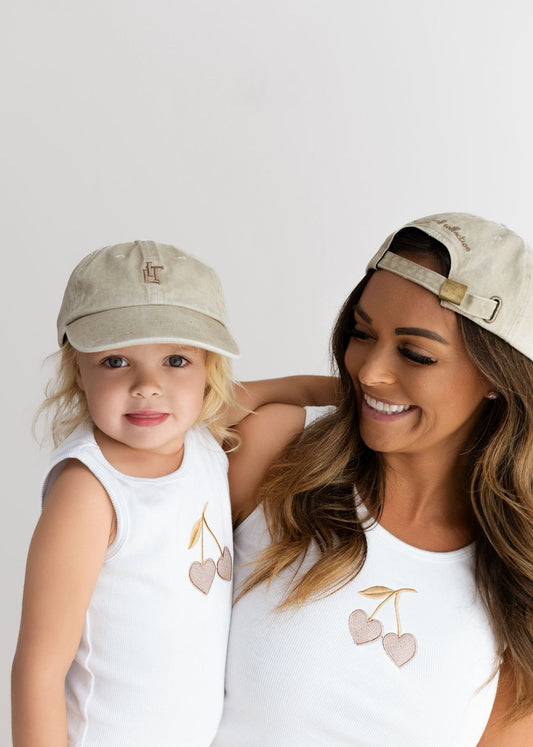 mama and mini cream baseball cap 