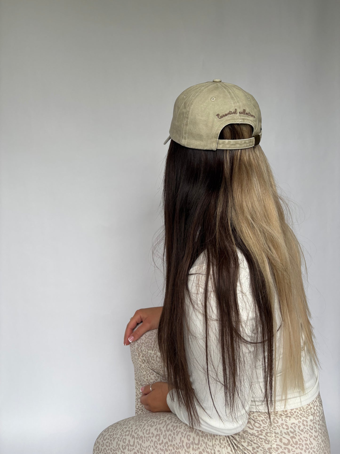 rear baseball cap on model 