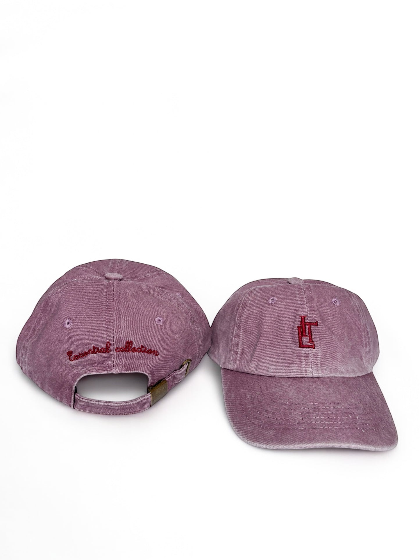mauve baseball cap front and rear 
