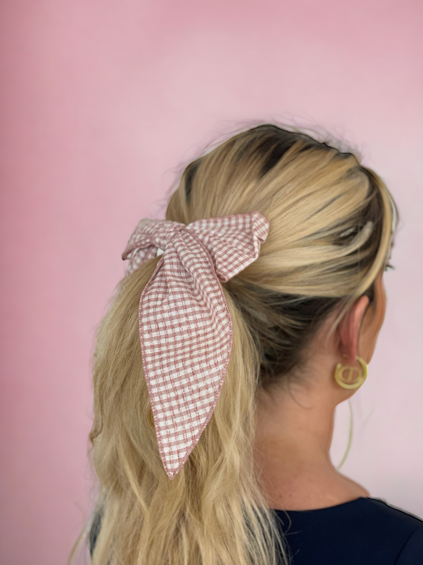 Gingham Bow Clips