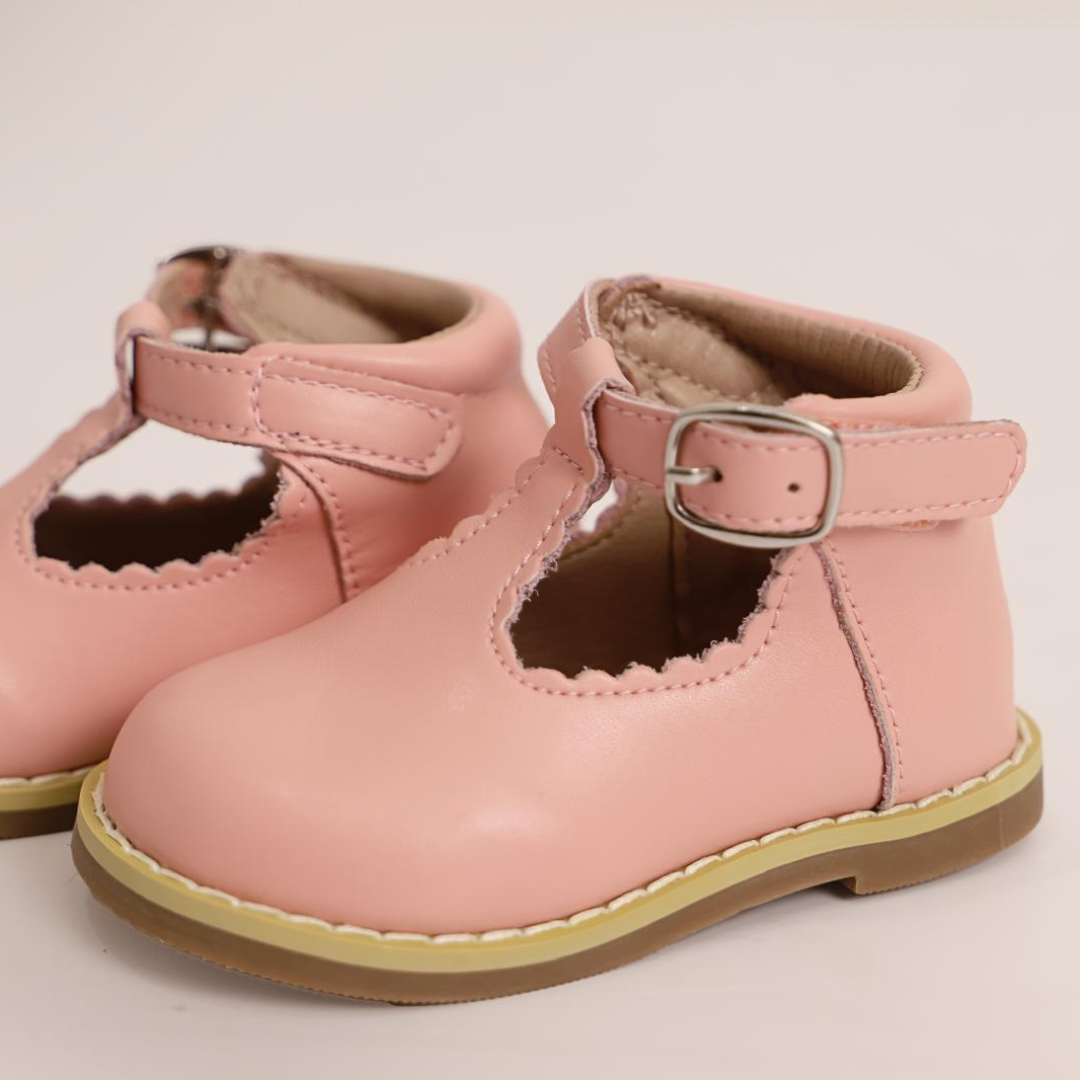 Scallop T-Bar Shoes Pink