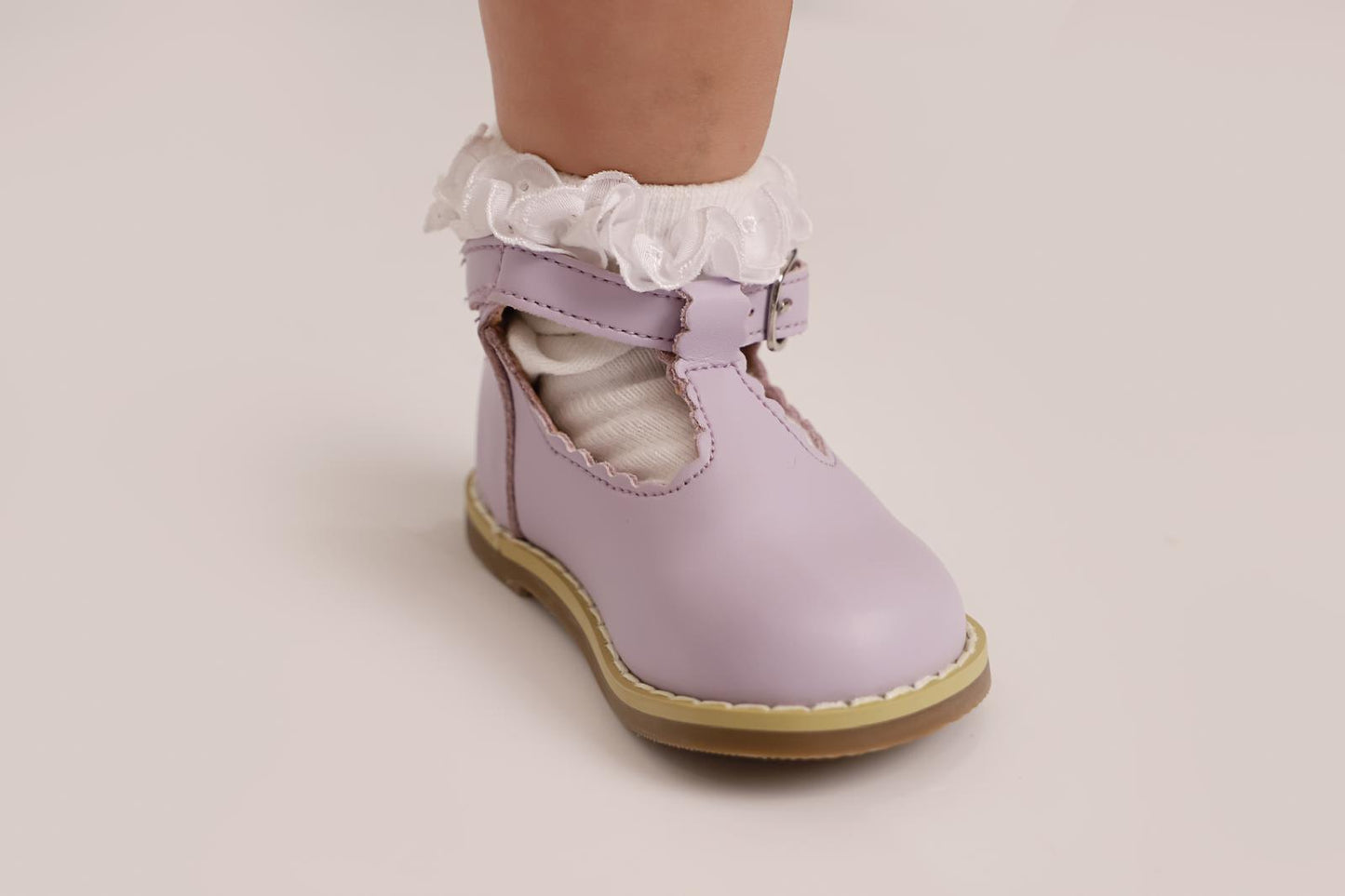 Scallop T-Bar Shoes Lilac