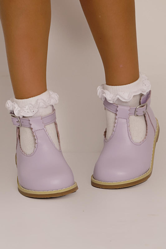 Scallop T-Bar Shoes Lilac