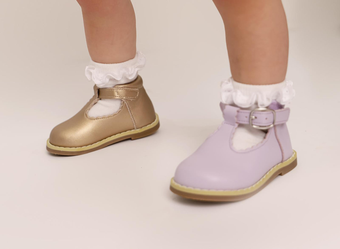 Scallop T-Bar Shoes Lilac